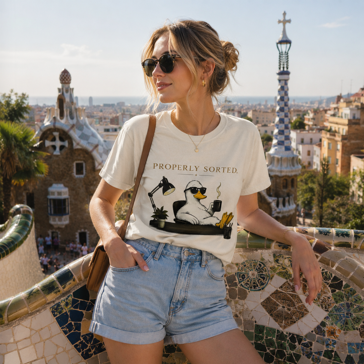 'Properly Sorted... Allegedly' Duck Graphic Tee – Heavyweight Cotton Printify