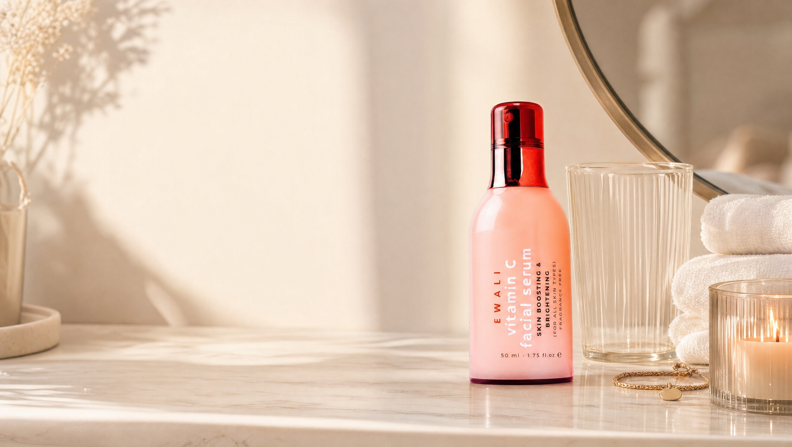Vitamin C Facial Serum styled for Moovari