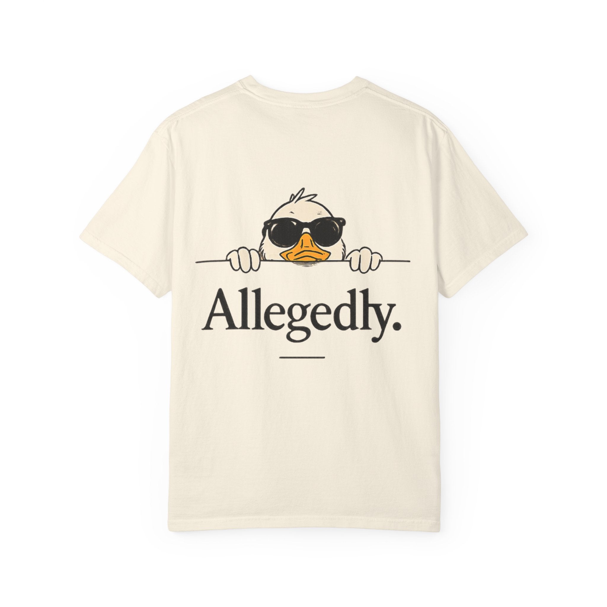 T-Shirt — 'Properly Sorted' / 'Allegedly' Duck Graphic Tee Printify