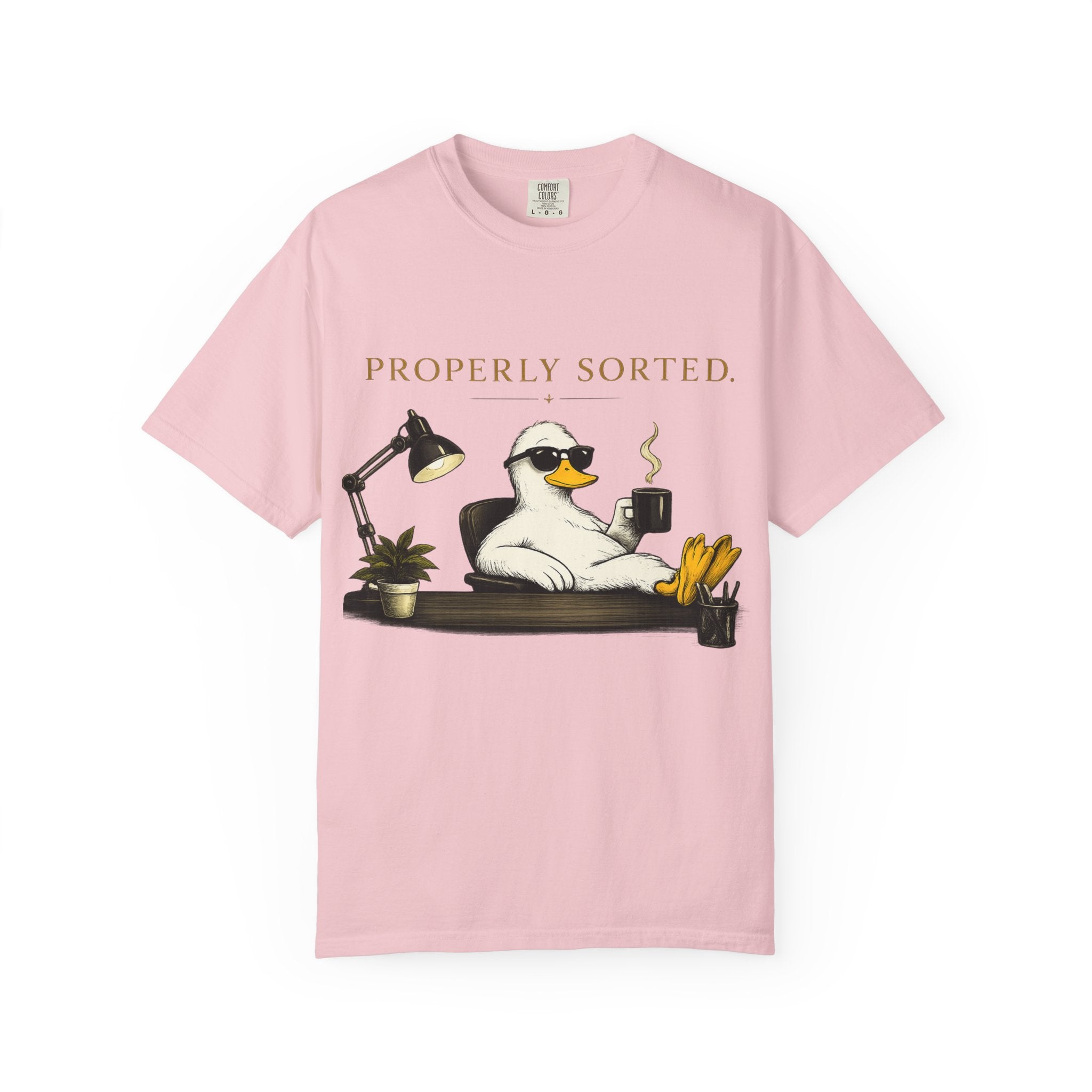 T-Shirt — 'Properly Sorted' / 'Allegedly' Duck Graphic Tee Printify