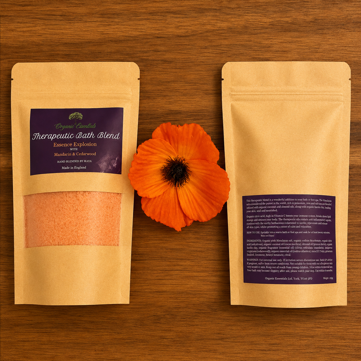 Mandarin & Cedarwood Bath Blend in Eco-Pouch 250g Moovari